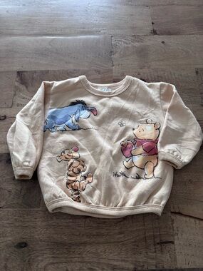Disney Beige Winnie the Pooh & Friends Crewneck graphic sz 12-18 month